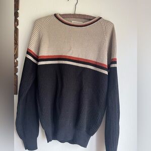 1970’s Gary Reed’s Men's Black and Cream Sweater
